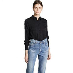 VERONICA BEARD Silk Ryana Diamond Button Blouse - Size 2